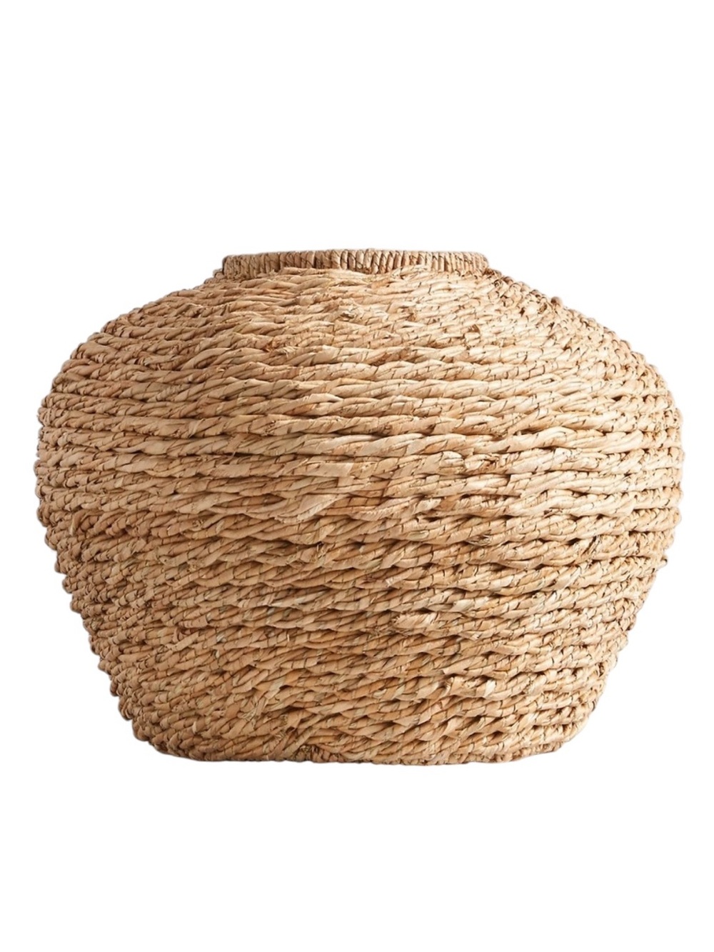 Crate&Barrel Woven Seagrass Decorative Basket Vase - Natural
